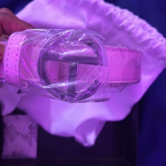 Bubblegum pink telfar belt Logo Belt - Silver/Bubblegum main image 2